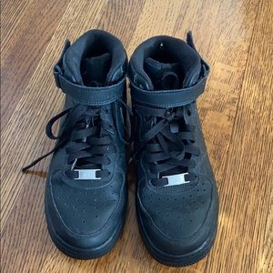 Black high top air forces